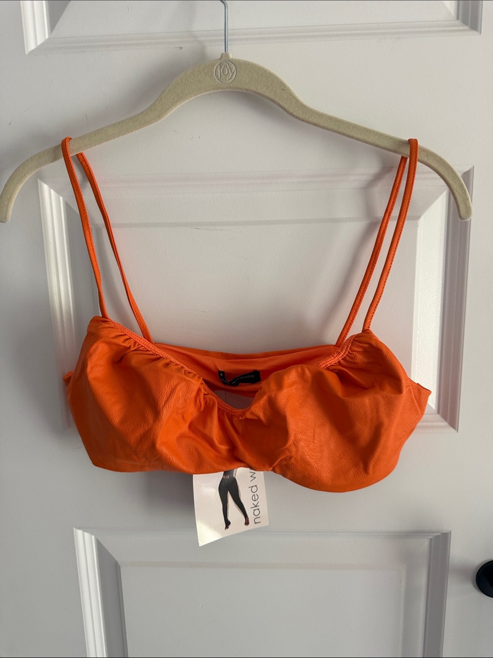 Naked Wardrobe Orange faux leather Bralette - Strappy Women’s Intimates